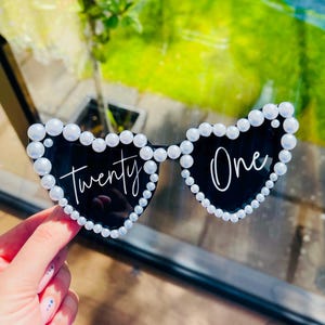 Twenty One Sunglasses, Birthday Party Sunglasses, 21st Decorations, 21st Gift, 21st Party, Twenty One Gift