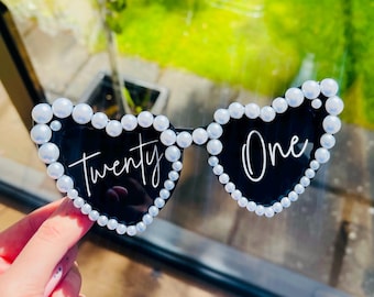 Twenty One Sunglasses, Birthday Party Sunglasses, 21st Decorations, 21st Gift, 21st Party, Twenty One Gift