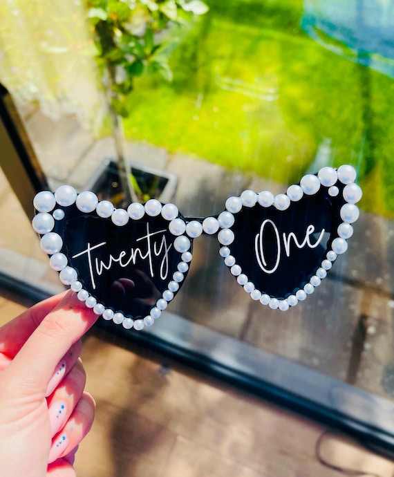 Twenty One Sunglasses, Birthday Party Sunglasses, 21st Decorations, 21st Gift, 21st Party, Twenty One Gift