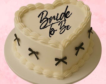 Bride To Be Flat Cake Topper, Bridal Cake Toppers, Bridal Shower Topper, Hen Do Topper, Heart Shape Cake Toppers, Engagement Toppers