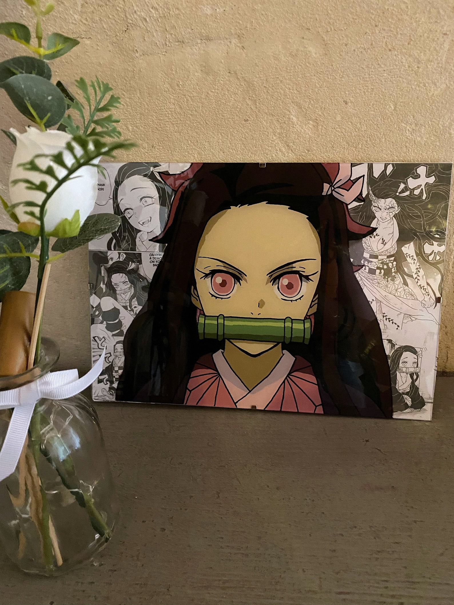 Glass painting anime Nesuko Kamado | Etsy