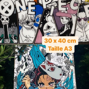 Commande Glass painting anime manga 30 x 40 (A3) cm