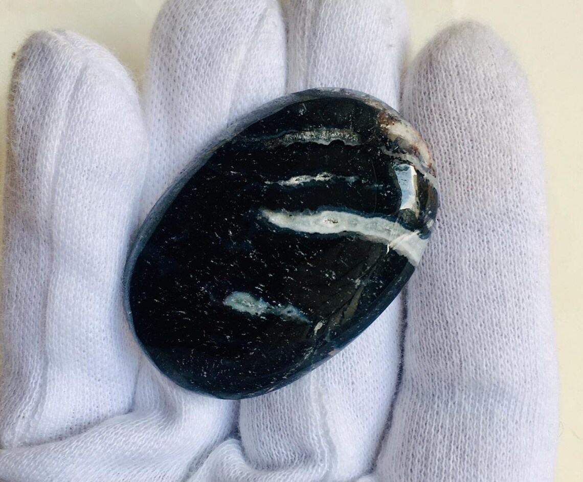 Natural Black Zebra Agate Jasper Cabochon Loose Gemstone Etsy