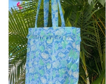 Preppy Tote Bag Handmade Beach Bag Pool Bag Boat Bag Reusable Large Tote Grocery Tote Duffle Tote Carryon Teacher Gift Mom Gift Diaper Bag