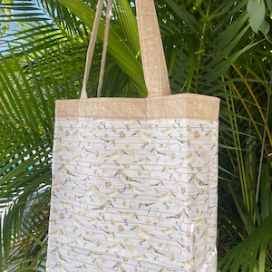 Sandpiper Tote Bag Handmade Beach Bag Pool Bag Boat Bag Reusable Large Tote Grocery Tote Duffle Carryon Teacher Gift Mom Gift Diaper Bag