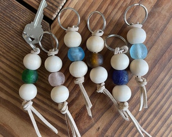 ファッション雑貨・小物その他 [4083] Galaxy Ocean Keyring Keychain Boho Keychain Sea Glass Keychain Bohemian Style