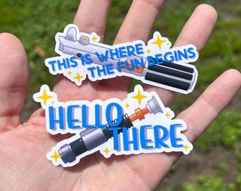 Star Wars Obi and Ani Quote Waterproof Stickers