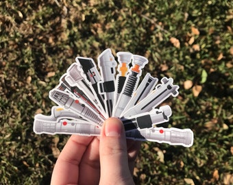 Star Wars Lightsaber Waterproof Stickers GLOSSY
