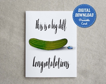 Printable Graduation Congratulations Card, Humorous "Big Dill" Greeting Card, Downloadable PDF Congrats Funny Card – Digital Download A2