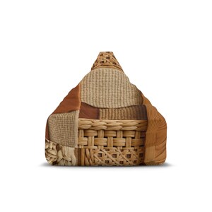 Woven Patchwork Texture Bean Bag Chair Cover | Rustic Boho Home Decor