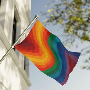 Vibrant Abstract Rainbow Double Sided Flag, Colorful Outdoor Decor, Garden Flag, Celebration Banner, LGBTQ Pride Decoration