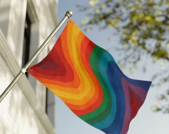 Vibrant Abstract Rainbow Double Sided Flag, Colorful Outdoor Decor, Garden Flag, Celebration Banner, LGBTQ Pride Decoration