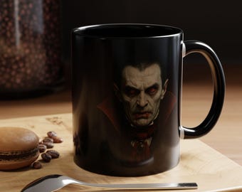Gothic Dracula Vampire Coffee Mug: Spooky Halloween Decor
