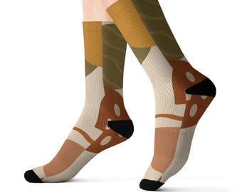 Abstract Floral Pattern Socks | Sublimation Crew Socks