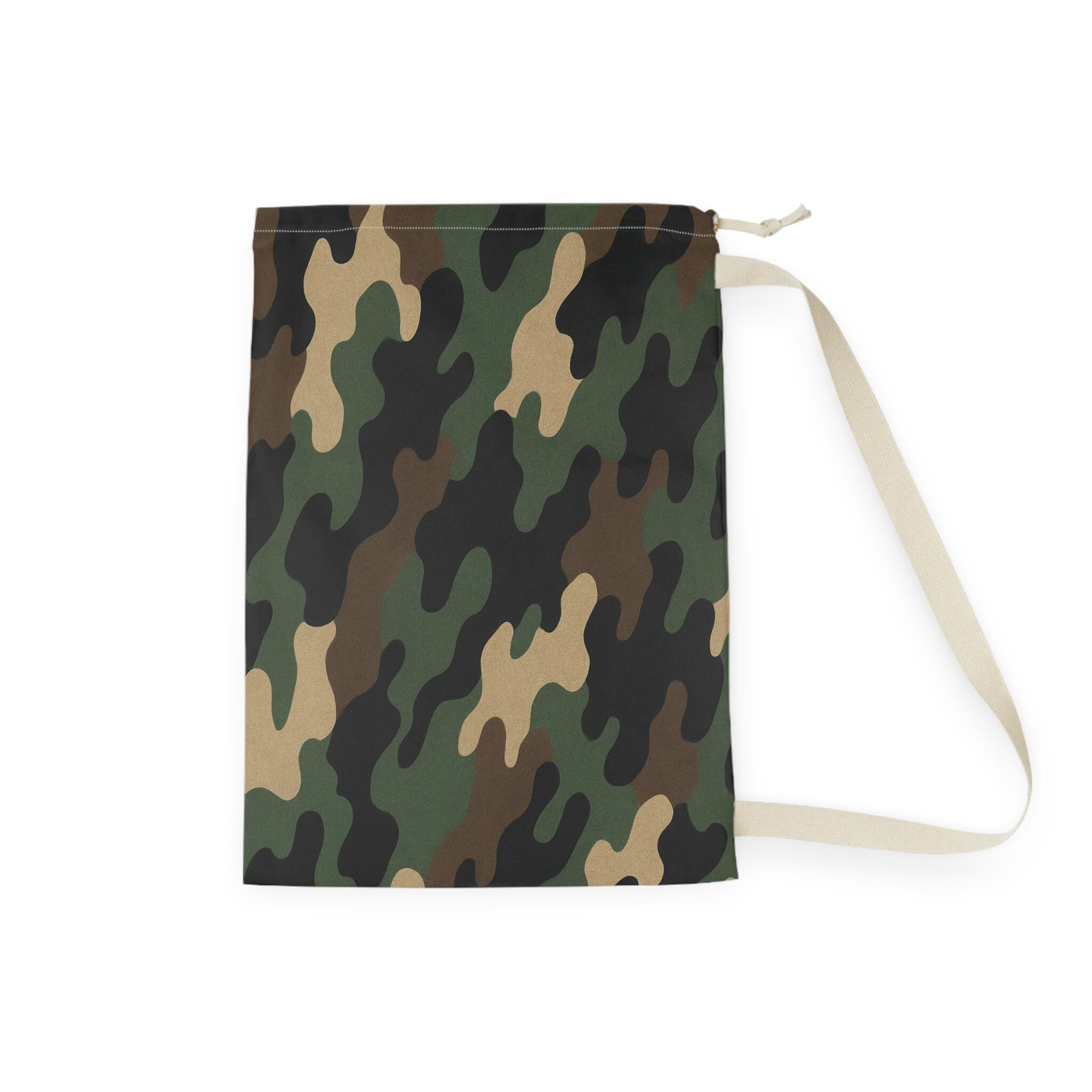 Green Camo Pattern Laundry Bag | Camouflage Sling Wash Bag - Etsy