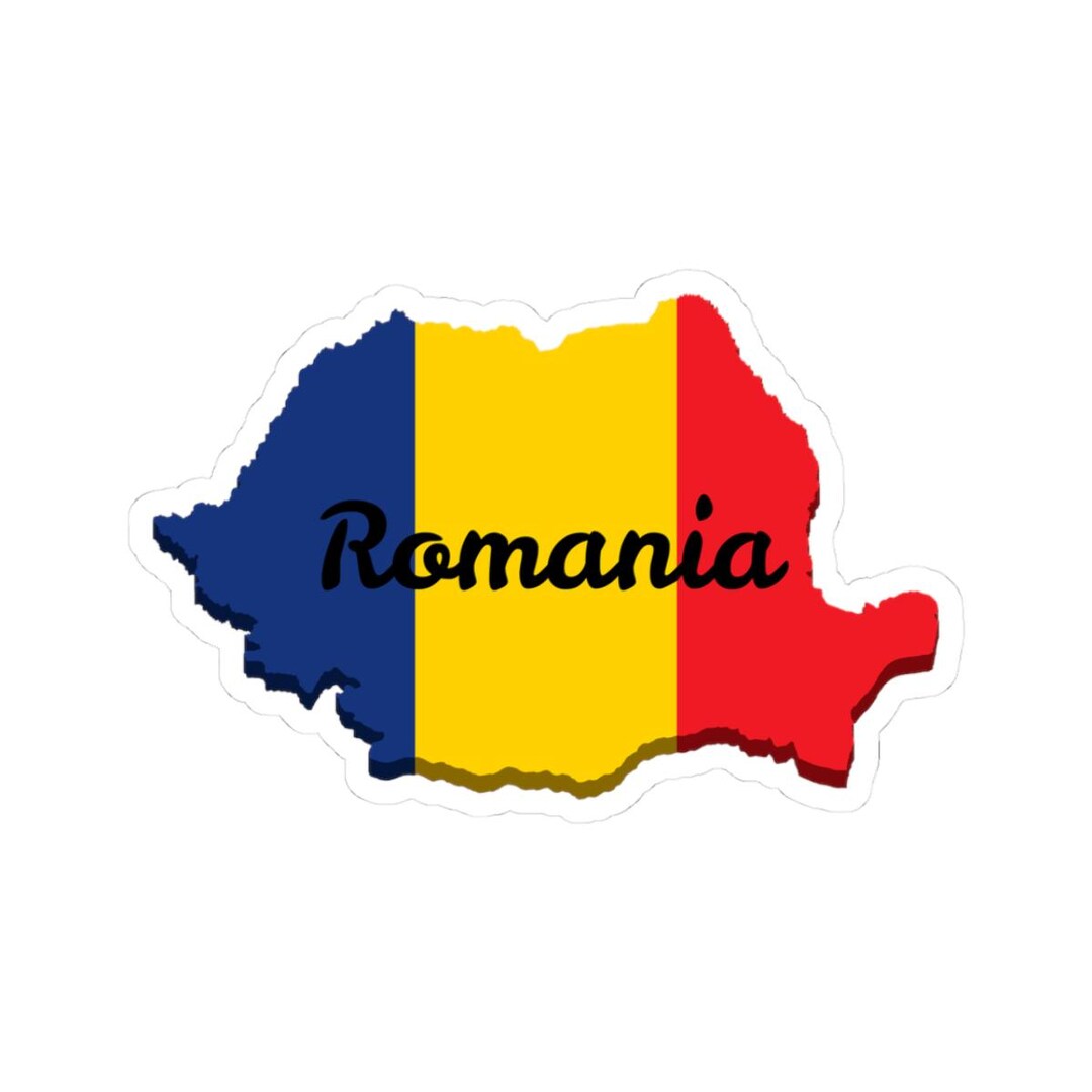 Romania Map Sticker: Glossy Vinyl Decal for Laptop, Travel Decor - Etsy