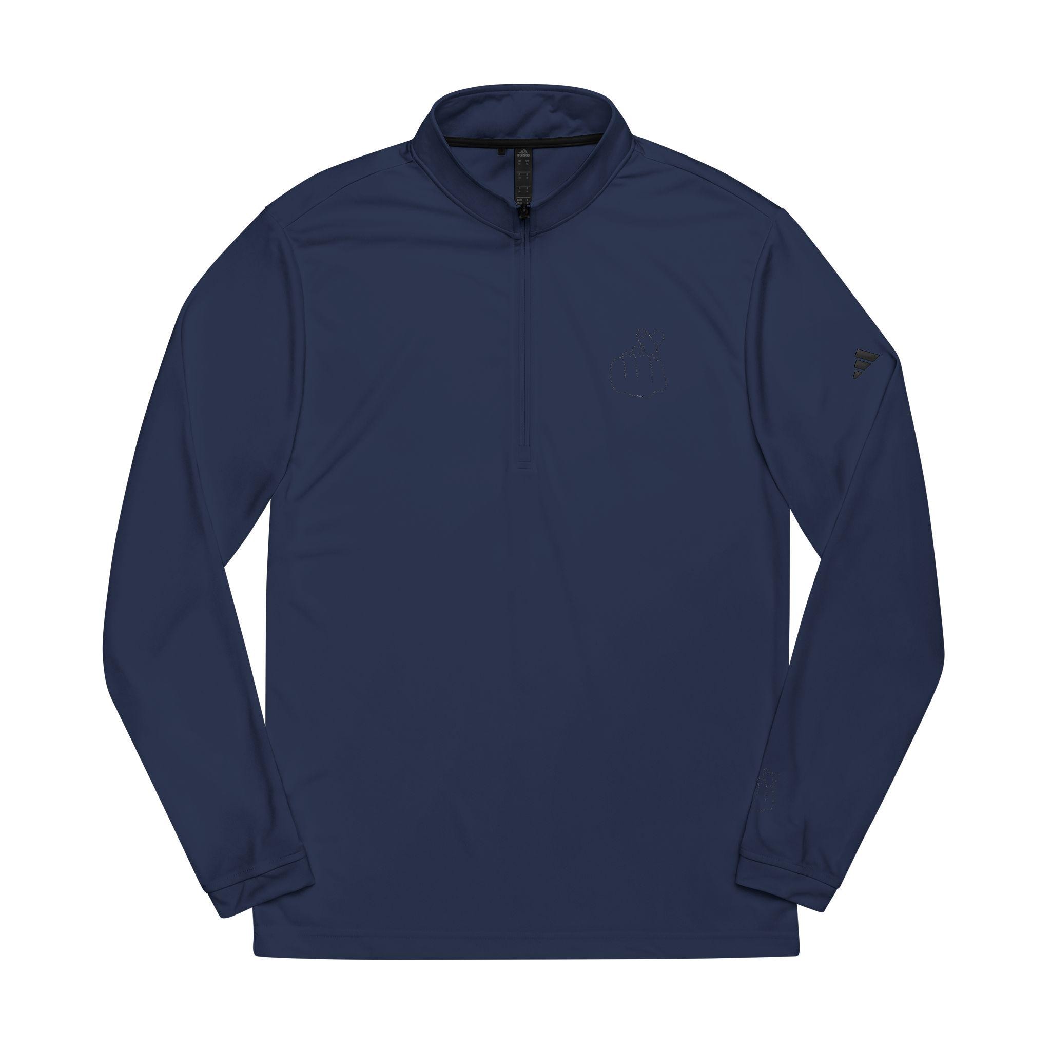 Adidas® Embroidered Quarter-Zip Pullover - Stylish Performance Layer With Love Gesture