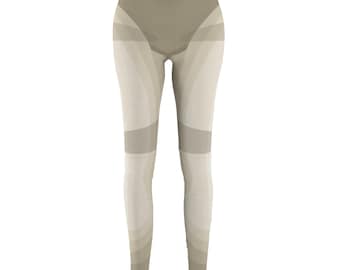Neutral Abstract Geometric Pattern Leggings