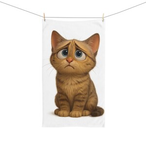 Cute Cat Hand Towel - Adorable Kitchen Decor, Pet Lover Gift, Funny Cat Towel, Cat-Themed Home Essentials, Animal Lover&#39;s Gift