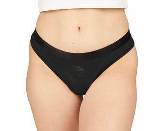 Tanga con estampado de hombre lobo para mujer: ropa interior divertida, comodidad para el día a día