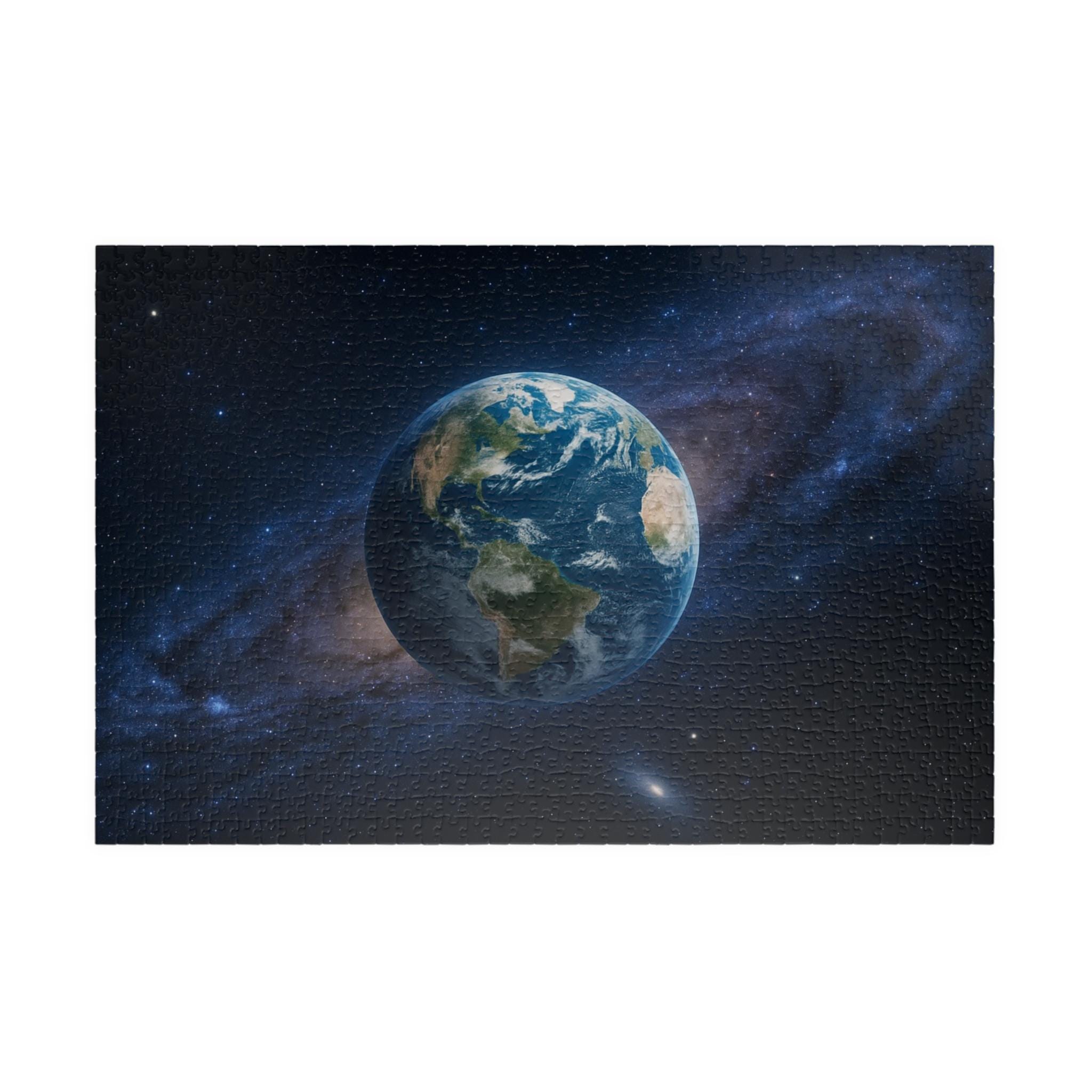 Earth From Space Jigsaw Puzzle | Galaxy Background - Etsy Canada