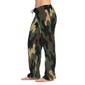 Camo Print Pajama Pants: Women&#39;s Cozy Polyester Lounge Wear