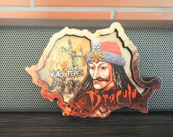 Vlad the Impaler portrait, Vlad Tepes, Dracula Wooden Fridge Magnet