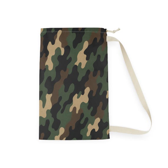 Green Camo Pattern Laundry Bag | Camouflage Sling Wash Bag - Etsy
