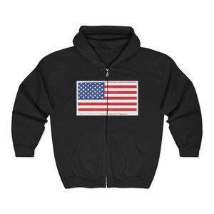 American Flag Full Zip Hoodie: Patriotic Unisex Sweatshirt