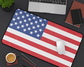 Tapete de escritorio con bandera estadounidense patriótica: decoración de neopreno para el hogar y la oficina