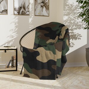 Camo Samt-Mikrofaser-Decke: Weich und warm im Militärstil