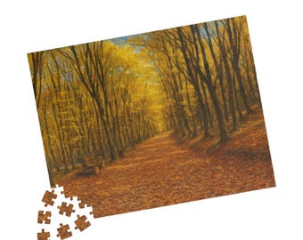 Autumn Forest Path Puzzle 520 Piece | Fall Trees Jigsaw