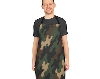 Camo Kitchen Apron: BBQ Grill Master Gift
