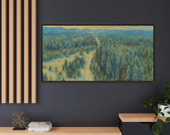 Framed Forest Landscape Canvas Art Print: Tranquil Nature Home Decor