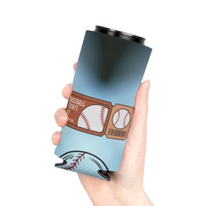 Baseball Ticket Dosenkühler, Fun Drink Sleeve für Heckklappen, Sportveranstaltungen, einzigartiges Geschenk für Fans, Grillen im Freien, Sommerpartys