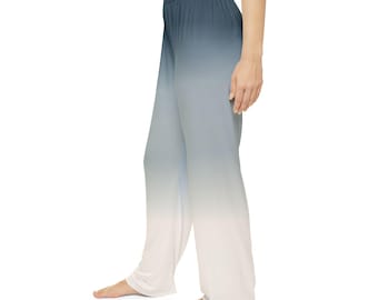 Ombre Gradient Pajama Pants | Blue to Cream Sleep Lounge Trousers
