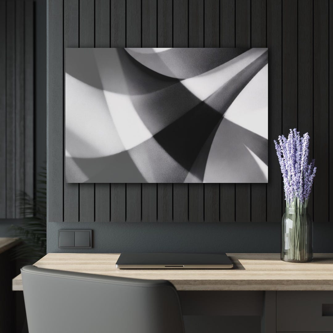 Abstract Black and White Geometric Acrylic Print | Wall Art French ...