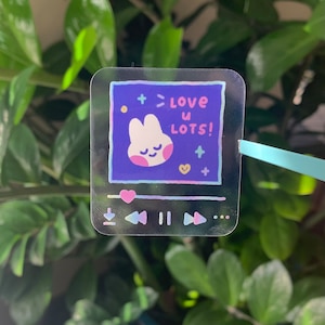 Clear Love U Lots Bunny Sticker aesthetic, waterproof