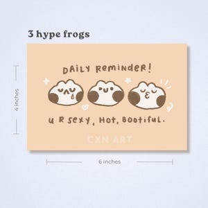 Frog Positive Daily Reminder Affirmation Postcard Art Print 4x6 inches, Illustration, Penpals, Wall Decor