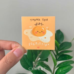Cute Egg Square Sticker | waterproof, die cut, matte, bullet journal, scrapbook, planner, stationery, penpals, recyclable, laptop, cute
