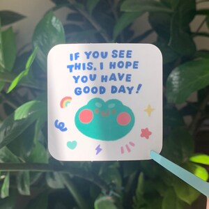 Clear Happy Frog Sticker, 2.5x2.5 in