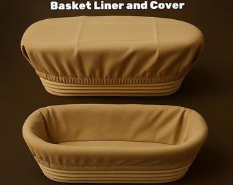 Digital PDF Pattern for 12 inch Oval Banneton Proofing Basket Liner and Cover.