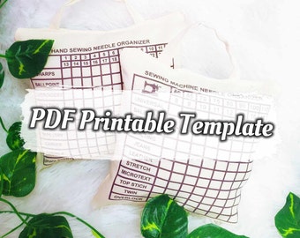 PDF Sewing Machine and Hand Needle Organizer Template Only