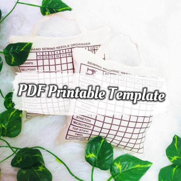 PDF Sewing Machine and Hand Needle Organizer Template Only