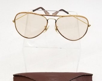 Vintage Ray Ban Leather B&L Aviator Sunglasses