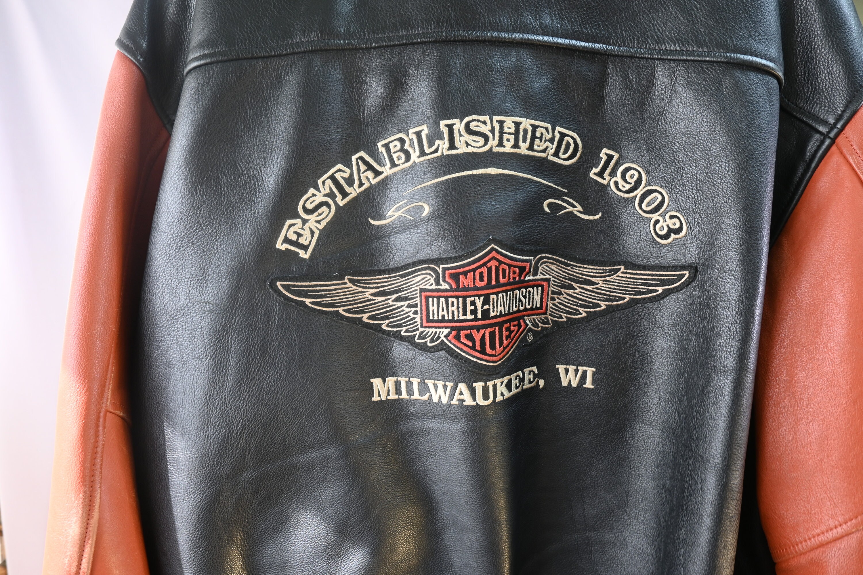 Harley Davidson Size XL Bomber Leather Jacket - Etsy