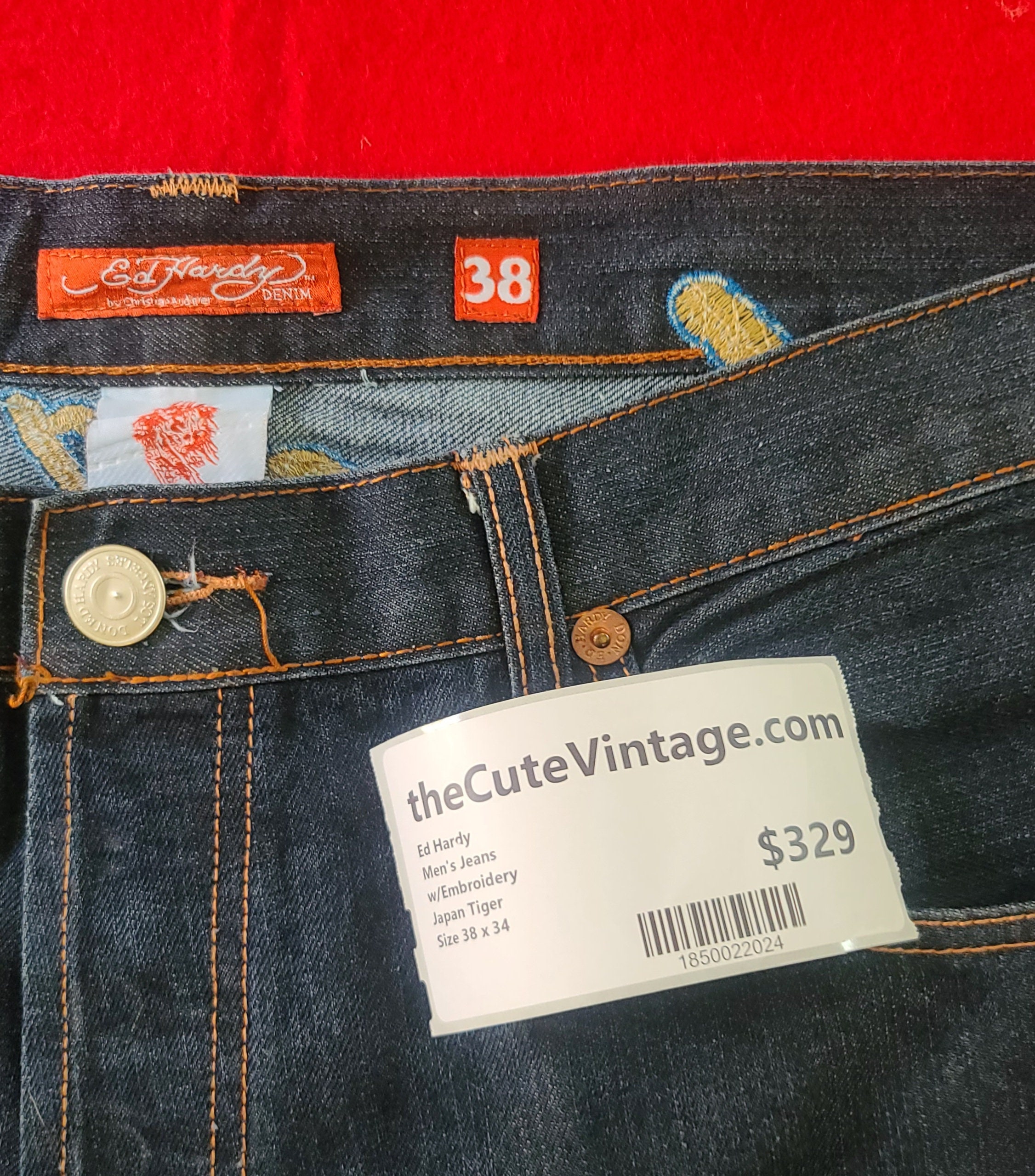 Ed Hardy★タイガーブーツカットジーンズ Ed Hardy Jeans Japan Tigar Embroidery - Etsy