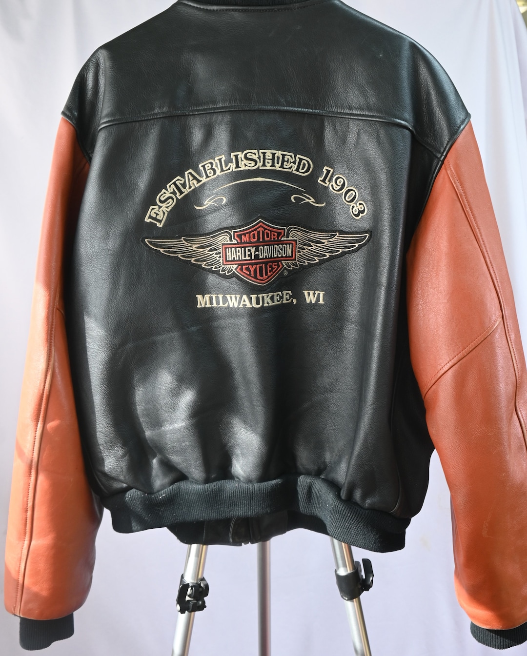 Harley Davidson Size XL Bomber Leather Jacket - Etsy