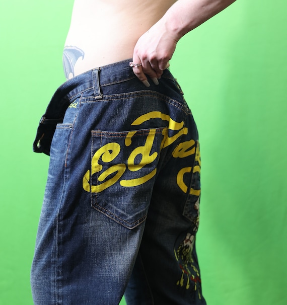 Ed Hardy Bandana Mcqueen Pirate Skull Jeans - Etsy