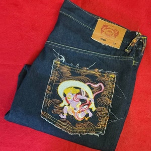 RMC Red Monkey Company Mens Embroidered Jeans Lot 1002 Martin